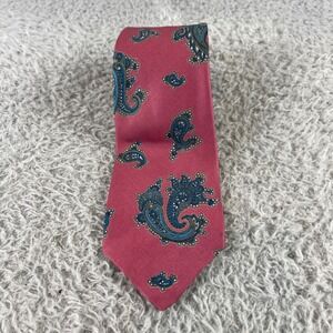 Robert Talbott Copper Label Pink Paisley Silk Tie Hand Sewn